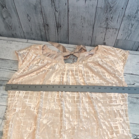 LC Lauren Conrad Vanilla Cream Velvet Bow Blouse Sz: M - Picture 8 of 10